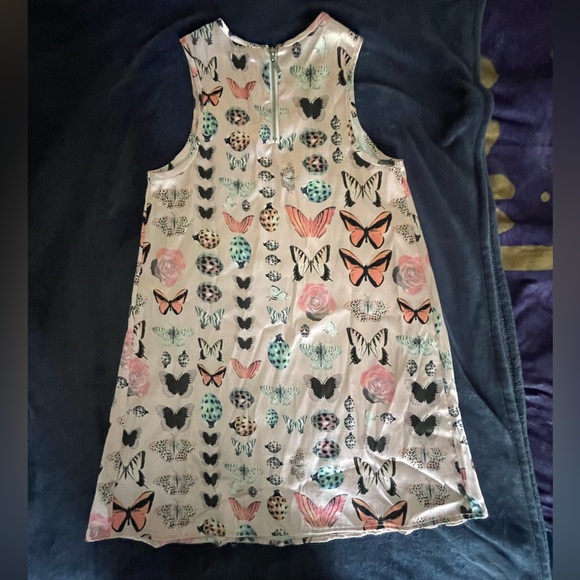 Kimchi Blue Pink Butterfly Satin Slip Dress - Picture 2 of 5